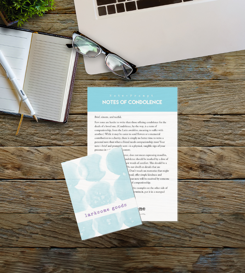 Note writing kit: Notes of Condolence