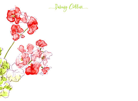 Red geranium stationery