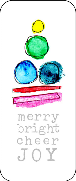 Abstract watercolor tree holiday card