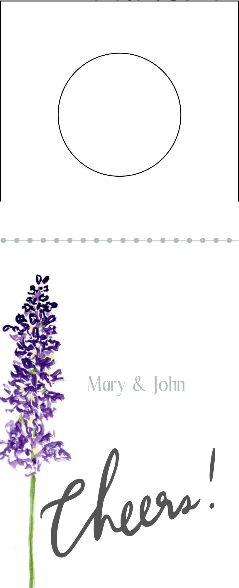 Purple Flower Personalized Wine Tag