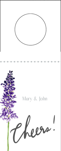 Purple Flower Personalized Wine Tag