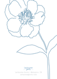 Blue Peony Stem Invitation