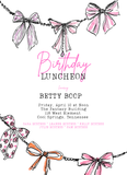 Party Bow Bunting Invitation