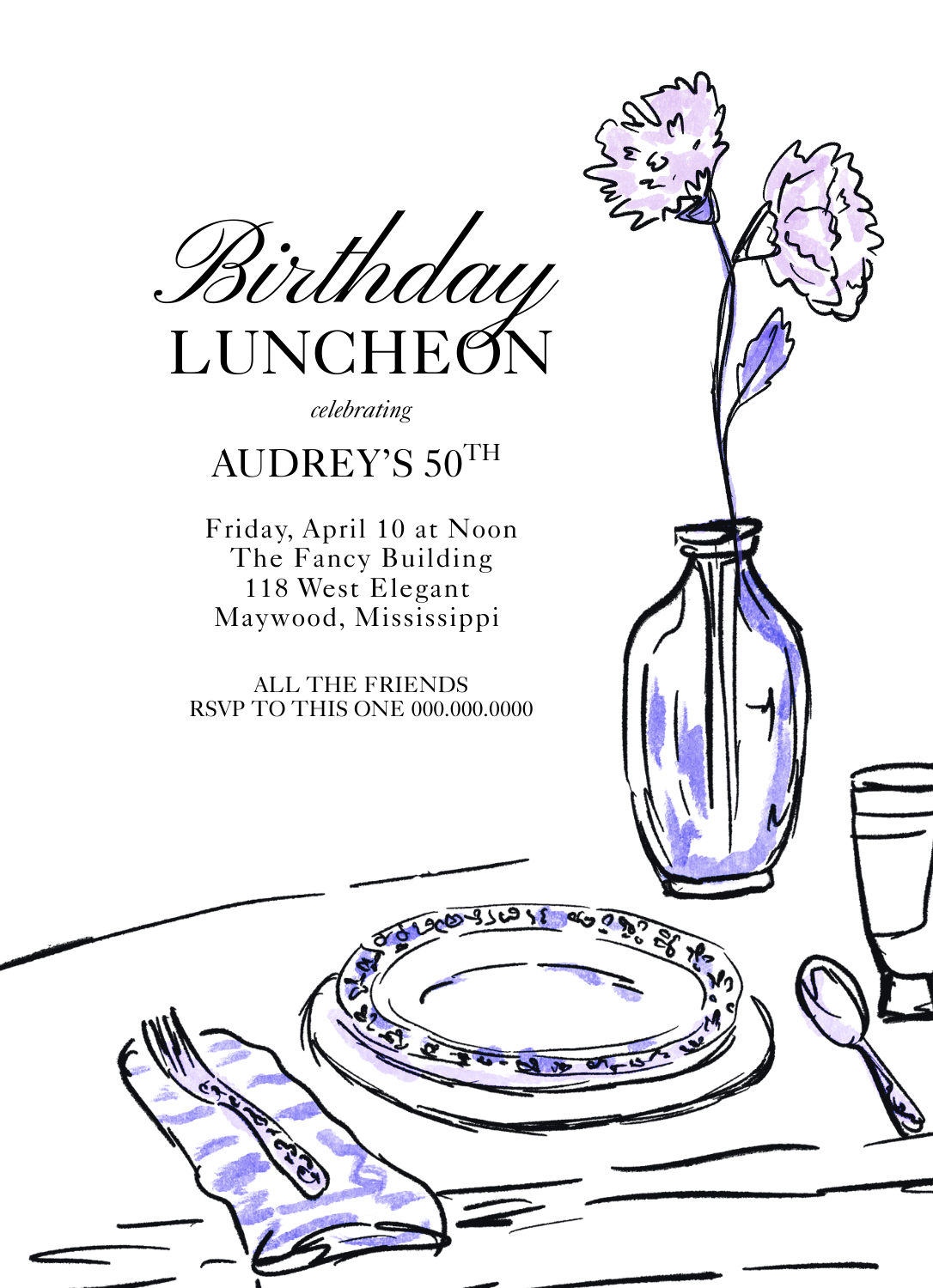Blue Vase Invitation