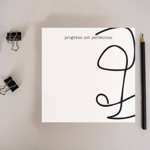 progress not perfection notepad