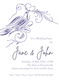 Spencerian Bird Invitation
