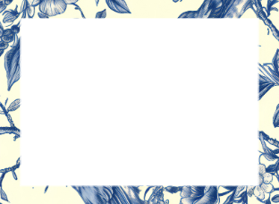 Vintage Blue Birds & Blossoms flat card