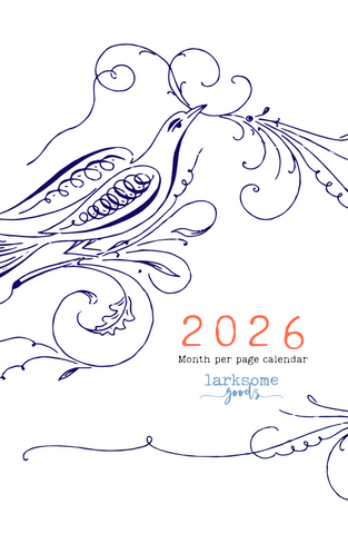 Spencerian Birds: 2026 Month per Page Calendar (11x17)