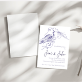 Spencerian Bird Invitation