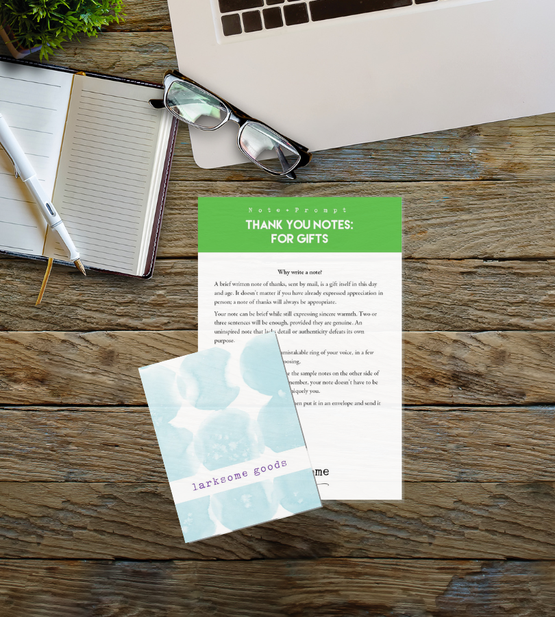 Note writing kit: Thanks for the Gift