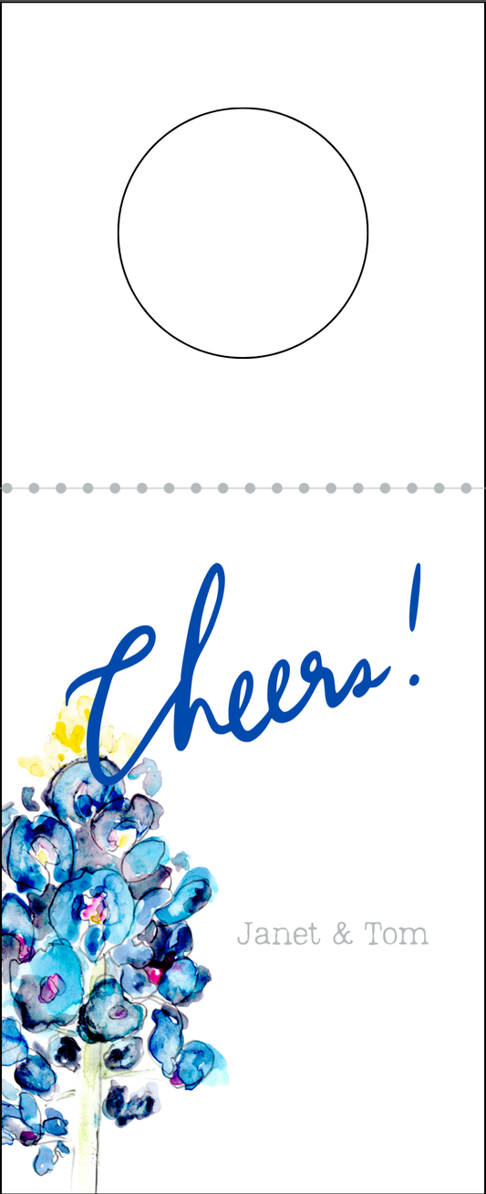 Bluebells Personalized Wine Tag