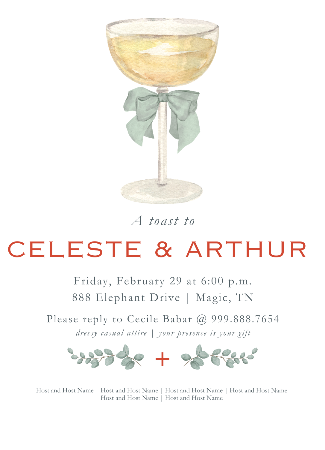 Champagne Coupe Invitation