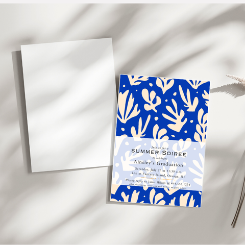 Blue Matisse-y Invitation