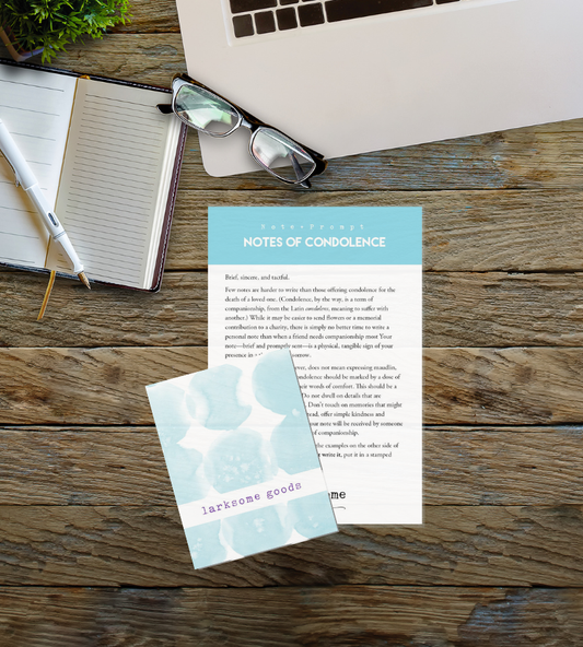 Note writing kit: Notes of Condolence