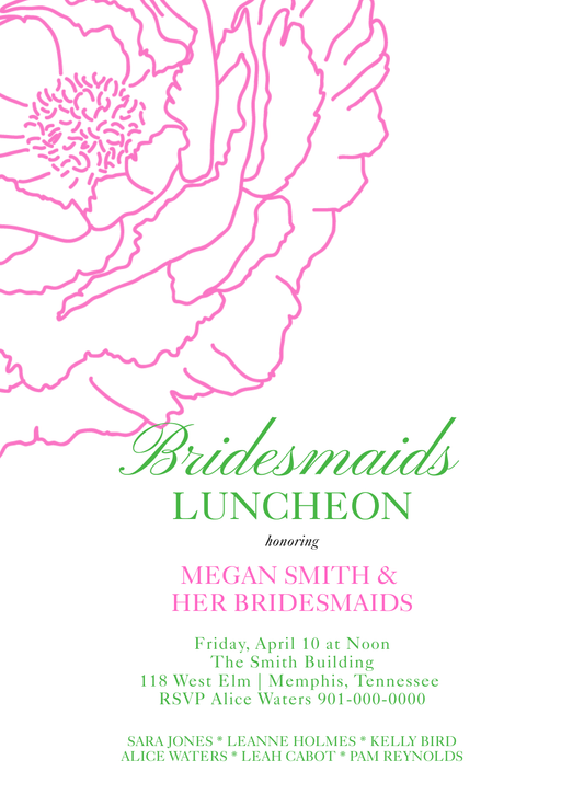 Pink Peony Bloom Invitation