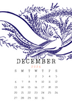 Spencerian Birds: 2026 Month per Page Calendar (11x17)