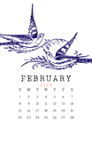 Spencerian Birds: 2026 Month per Page Calendar (11x17)