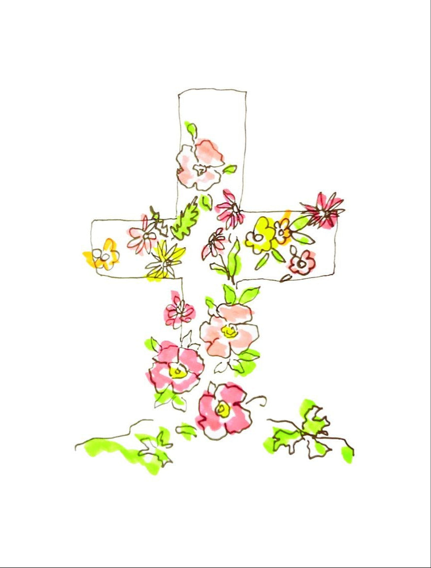 Flowered Cross 6 pack