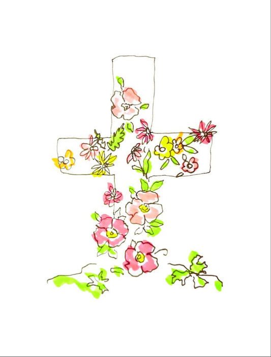 Flowered Cross 6 pack