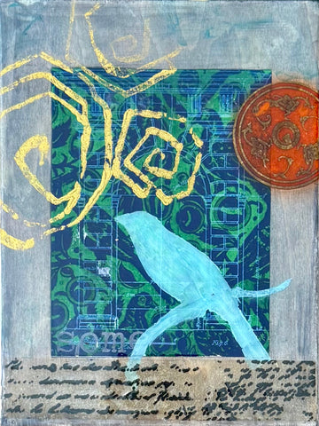 Bookshelf guardian: Blue bird