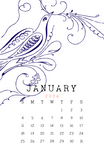 Spencerian Birds: 2026 Month per Page Calendar (11x17)