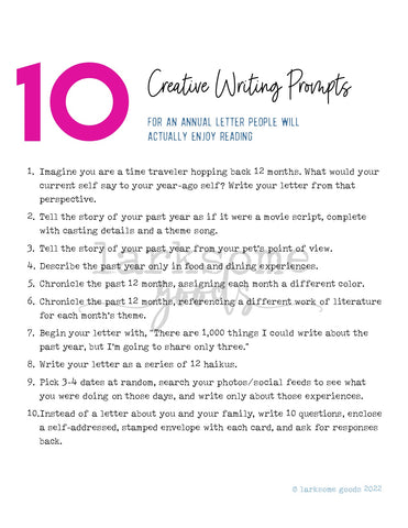 Holiday Letter Writing Prompts - FREE DOWNLOAD
