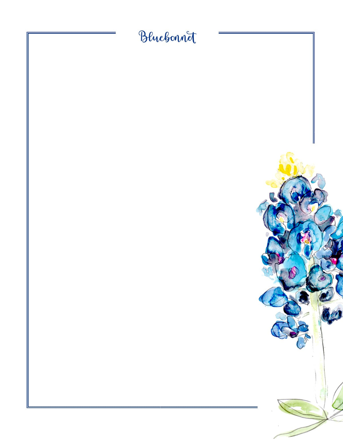 Bluebonnets stationery