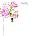 Pink peony stationery