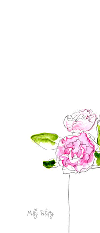 Pink peony stationery