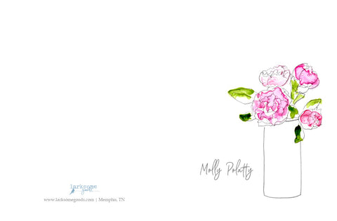 Pink peony stationery