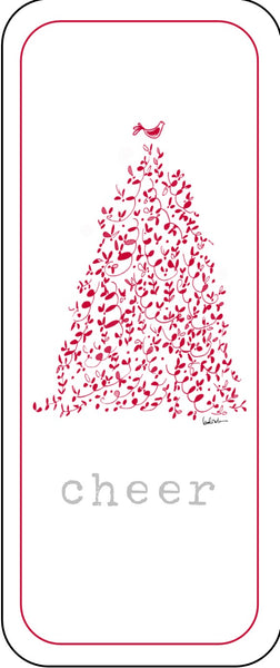 Red tree "cheer" holiday card
