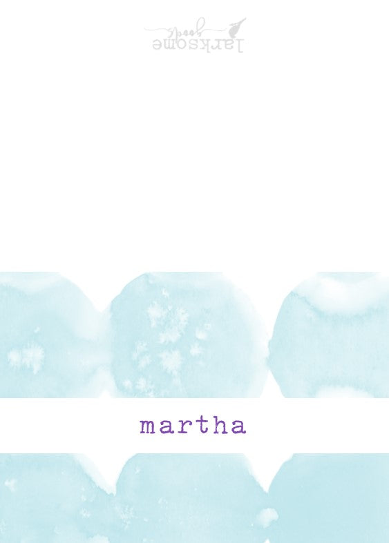 Aqua Watercolor stationery