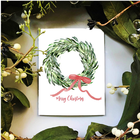 laurel wreath holiday card