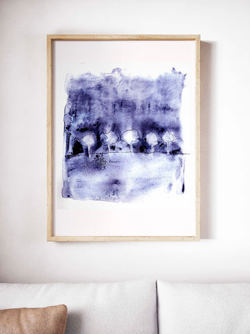 Indigo Trees Art Print