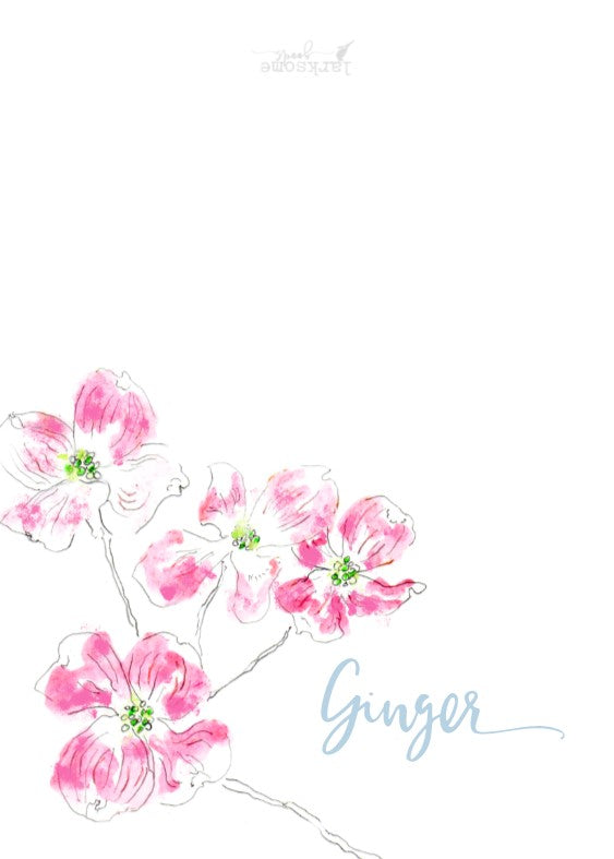Pink Dogwood enclosure cards