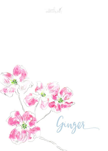 Pink Dogwood enclosure cards